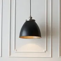 Barrie Rolled Edge Shade Ceiling Pendant Light - Black