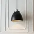 Barrie Rolled Edge Shade Ceiling Pendant Light - Black