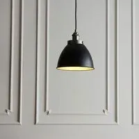 Barrie Small Rolled Shade Ceiling Pendant Light - Black