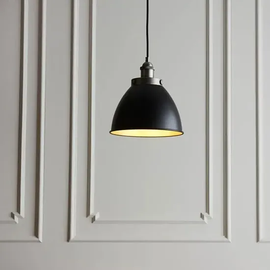 Barrie Small Rolled Shade Ceiling Pendant Light - Black image