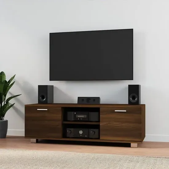Barrie TV Stand with 2 Doors - Brown Oak image