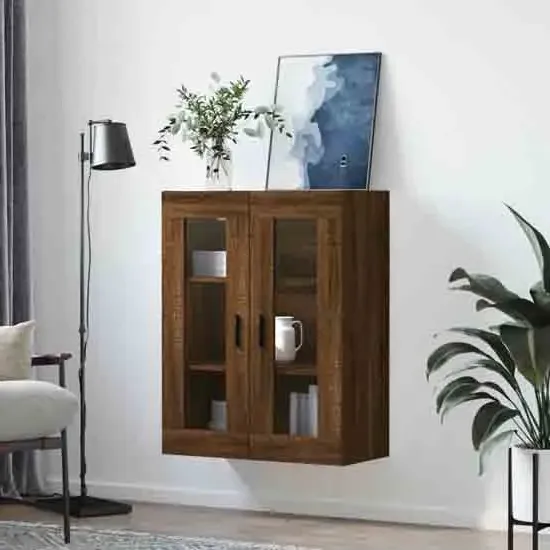 Barrie Wall Mounted Storage Cabinet - Brown Oak image