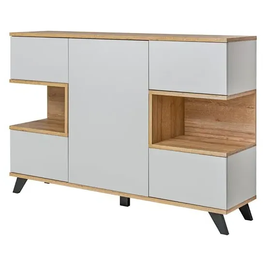 Barrie Wooden Sideboard with 5 Doors - Matt Grey image