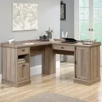 Barrister L-Shaped Computer Desk - Salt Oak