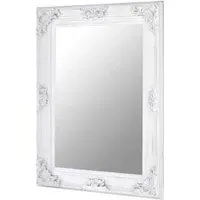 Barstik Rectangular Baroque Wall Mirror - Antique White, Resin alternate view