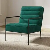 Barth Accent Chair - Green, Velvet