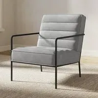Barth Accent Chair - Grey, Velvet
