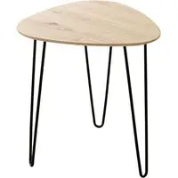 Bartow Small End Table with Black Metal Legs - Oak, Wood alternate view