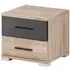 Basalt Bedside Cabinet with 2 Drawers - San Remo Oak