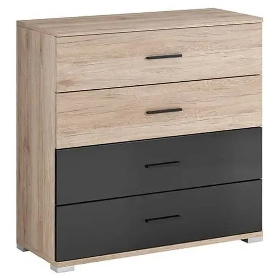 Basalt Chest of 4 Drawers - San Remo Oak