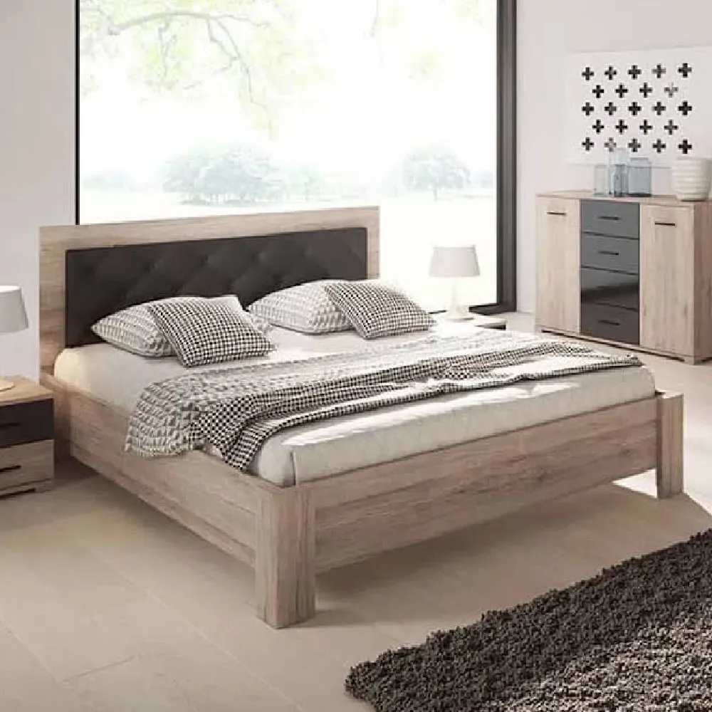 Basalt King Size Bed Frame - San Remo Oak