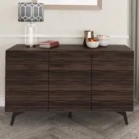 Basalt Storage Cabinet with 3 Doors - Dark Walnut