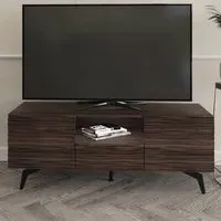 Basalt TV Stand with 2 Doors 1 Drawer - Dark Walnut