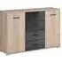 Basalt Wooden Sideboard with 2 Doors 4 Drawers - San Remo Oak