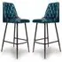 Basel Buffalo Leather Bar Chairs In Pair - Blue