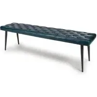 Basel Buffalo Leather Dining Bench - Blue