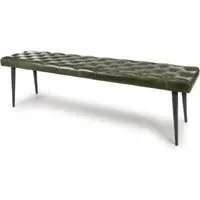 Basel Buffalo Leather Dining Bench - Green