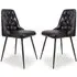Basel Buffalo Leather Dining Chairs Pair - Black