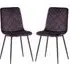 Basia Dining Chairs In Pair - Aubergine, Velvet