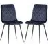 Basia Dining Chairs In Pair - Blue, Velvet