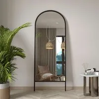 Basiko Arched Full Length Floor Mirror - Black, Metal alternate view