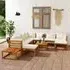 Basile 12-Piece Garden Lounge Set - Cream, Acacia Wood