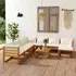 Basile 9-Piece Garden Lounge Set - Cream, Acacia Wood