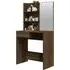 Basile Dressing Table with Mirror - Brown Oak, Engineered Wood