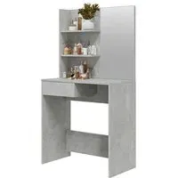 Basile Dressing Table with Mirror - Concrete Effect