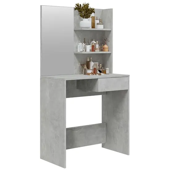 Basile Dressing Table with Mirror - Concrete Effect