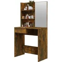 Basile Dressing Table with Mirror - Smoked Oak