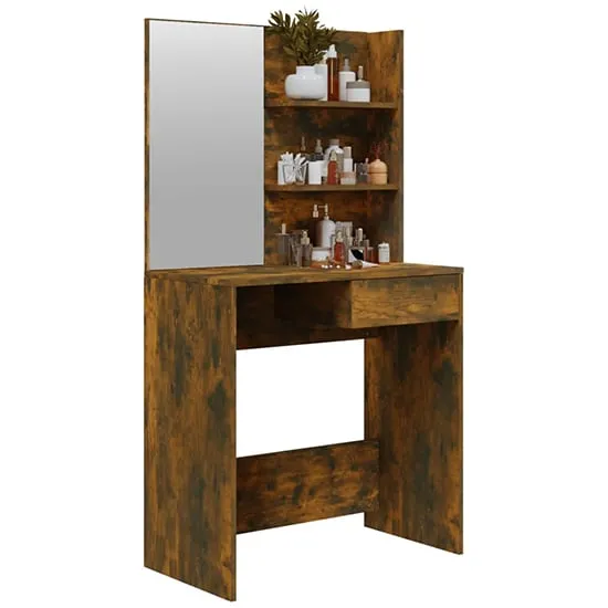 Basile Dressing Table with Mirror - Smoked Oak image