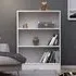 Baskon Wide Bookcase with 3 Shelves - White