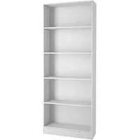 Baskon Wide Bookcase with 5 Shelves - White