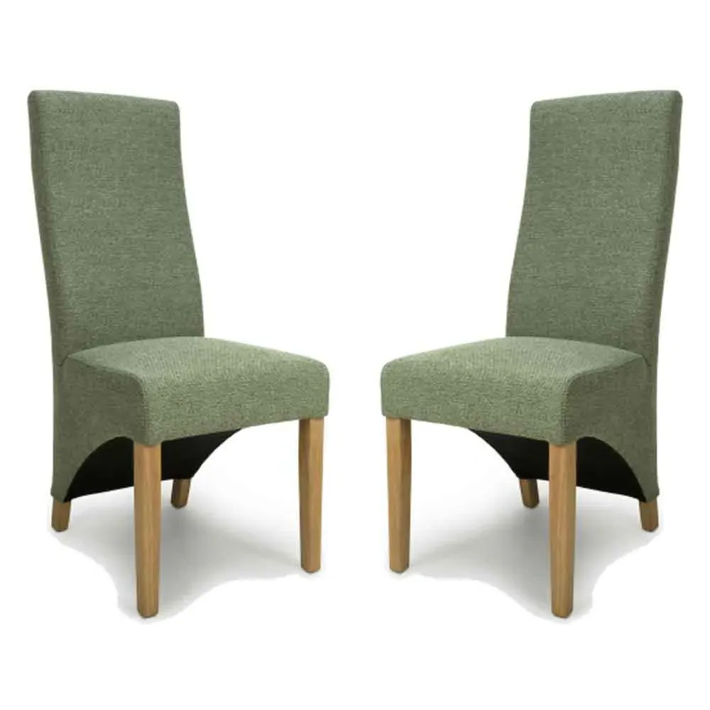 Basrah Pair of Dining Chairs - Green, Fabric product