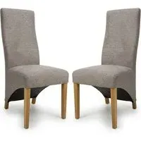 Basrah Wave Back Dining Chairs - Mocha, Fabric