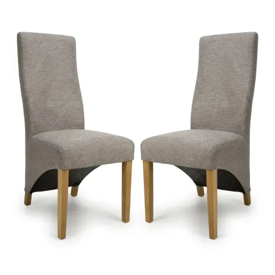 Basrah Wave Back Dining Chairs - Mocha, Fabric image