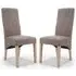 Basrah Wave Back Dining Chairs - Oatmeal, Fabric