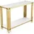 Bastia Console Table with Gold Frame - White, Sintered Stone