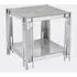 Bastia Square End Table with Chrome Frame - Grey, Sintered Stone