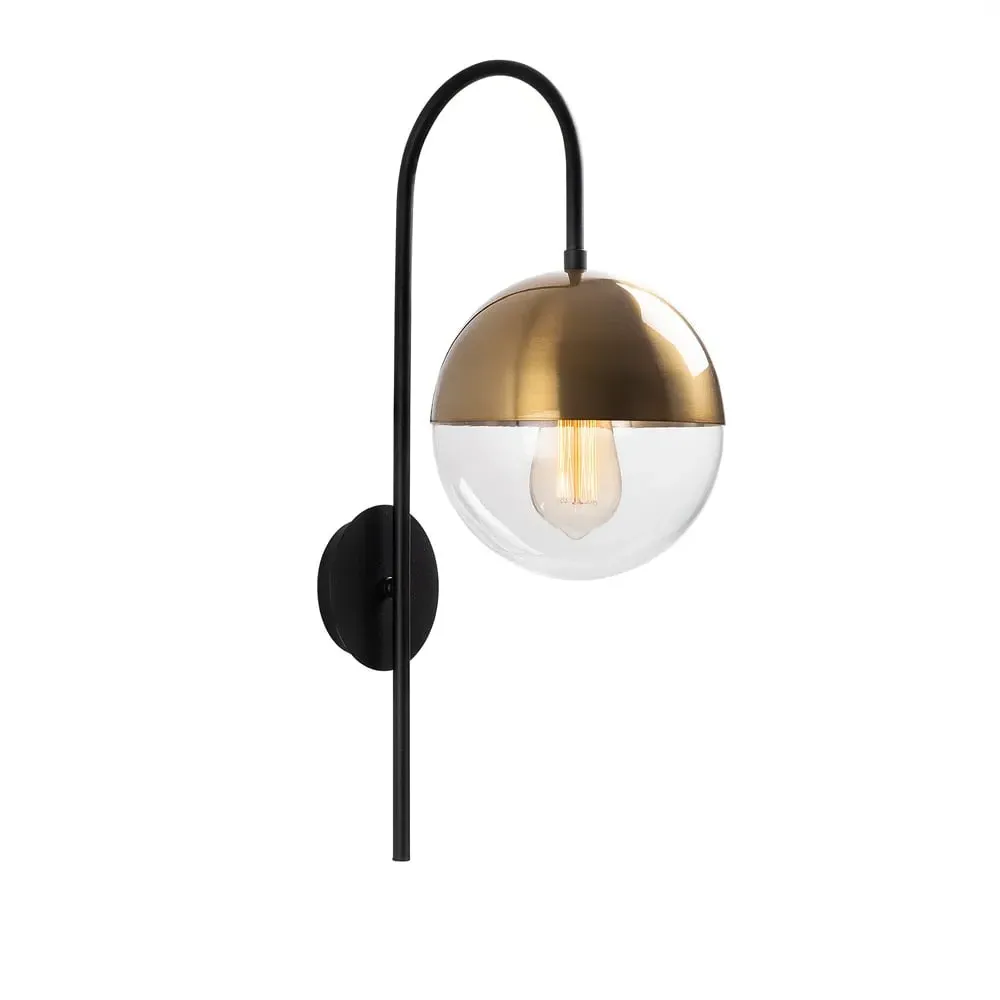 Bastos Metal Wall Lamp - Black, Metal & Glass product