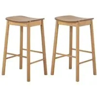 Bastrop Bar Stools without Back - Matt Oak, Pair