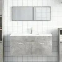 Bastrop Bathroom Cabinet with Mirror - Concrete Grey