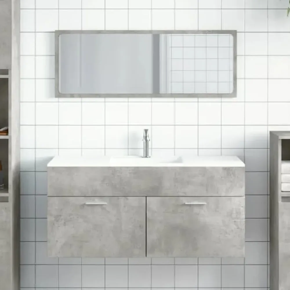 Bastrop Bathroom Cabinet with Mirror - Concrete Grey image