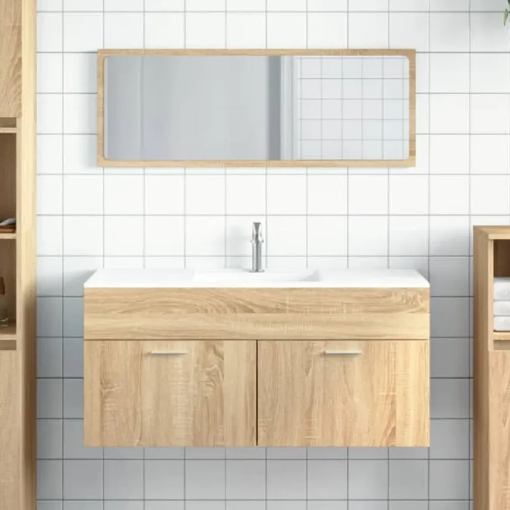 Bastrop Bathroom Cabinet with Mirror - Sonoma Oak