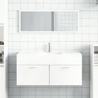 Bastrop Bathroom Cabinet with Mirror - White, High Gloss