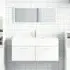 Bastrop Bathroom Cabinet with Mirror - White, High Gloss