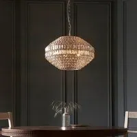 Bastrop Crystal Glass Pendant Ceiling Light - Chrome