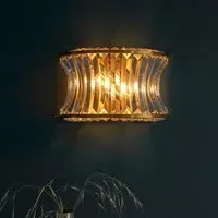 Bastrop Crystal Glass Wall Light - Brushed Brass