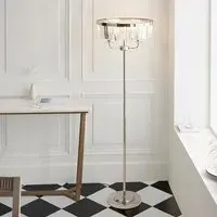 Bastrop Faceted Glass Floor Lamp - Bright Nickel